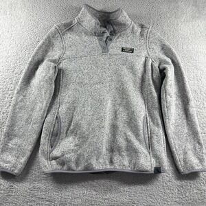 L.L.Bean Sweater‎ Fleece Pullovever Snap T Womens Misses Medium Regular Gray